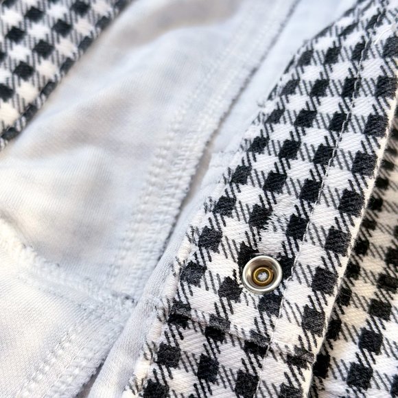 UNIQLO Gray White Checkered Print Stretch Pull On Slim Fit Legging (Size Large) - Picture 4 of 5